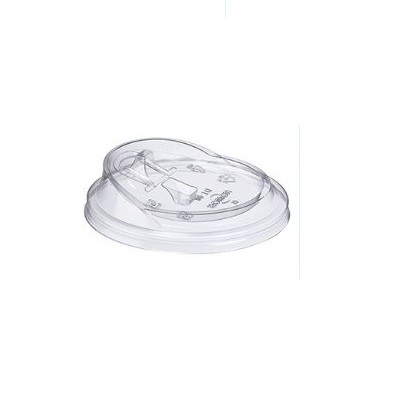 Clear PET Recyclable Plastic Sipper Lid With Flip Close Lid