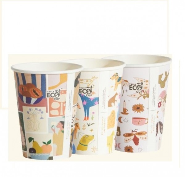 Art Series Truly Eco Aqueous Compostable Coffee Cups
